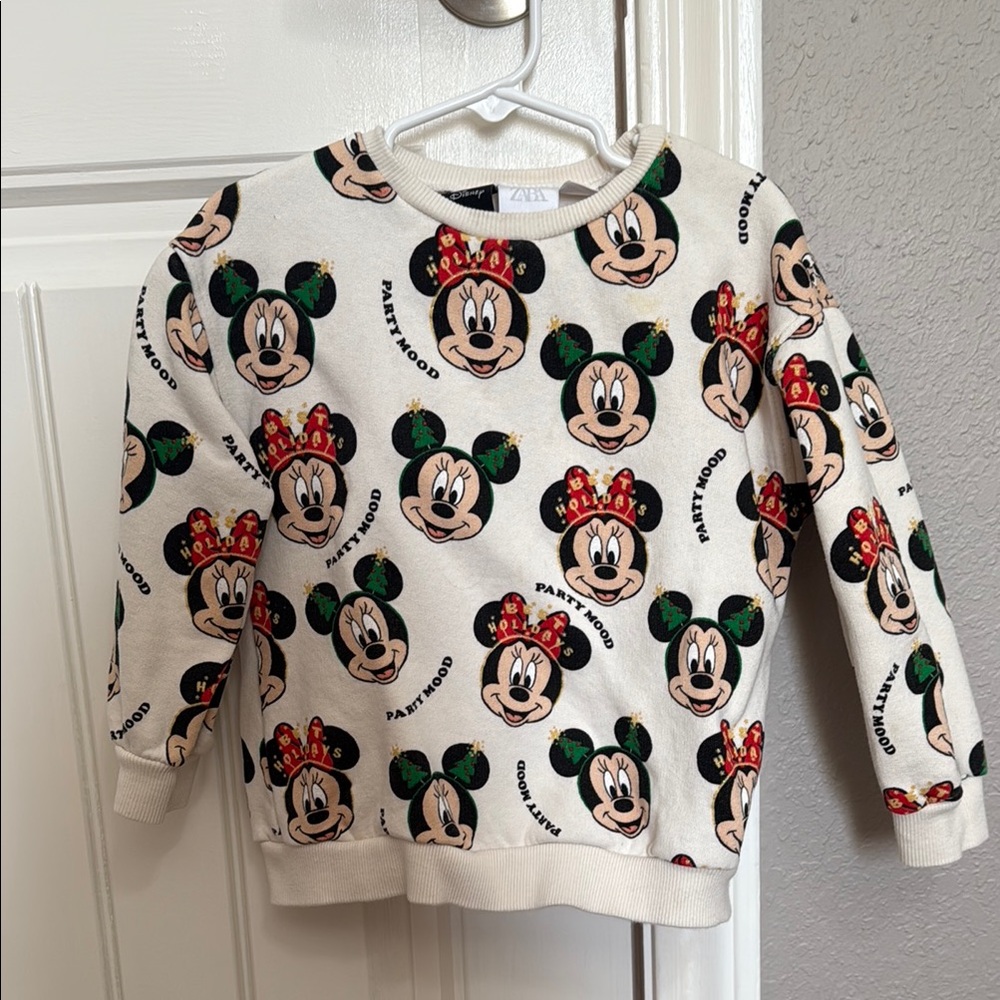 Disney Christmas Minnie Mouse Cream Sweatshirt